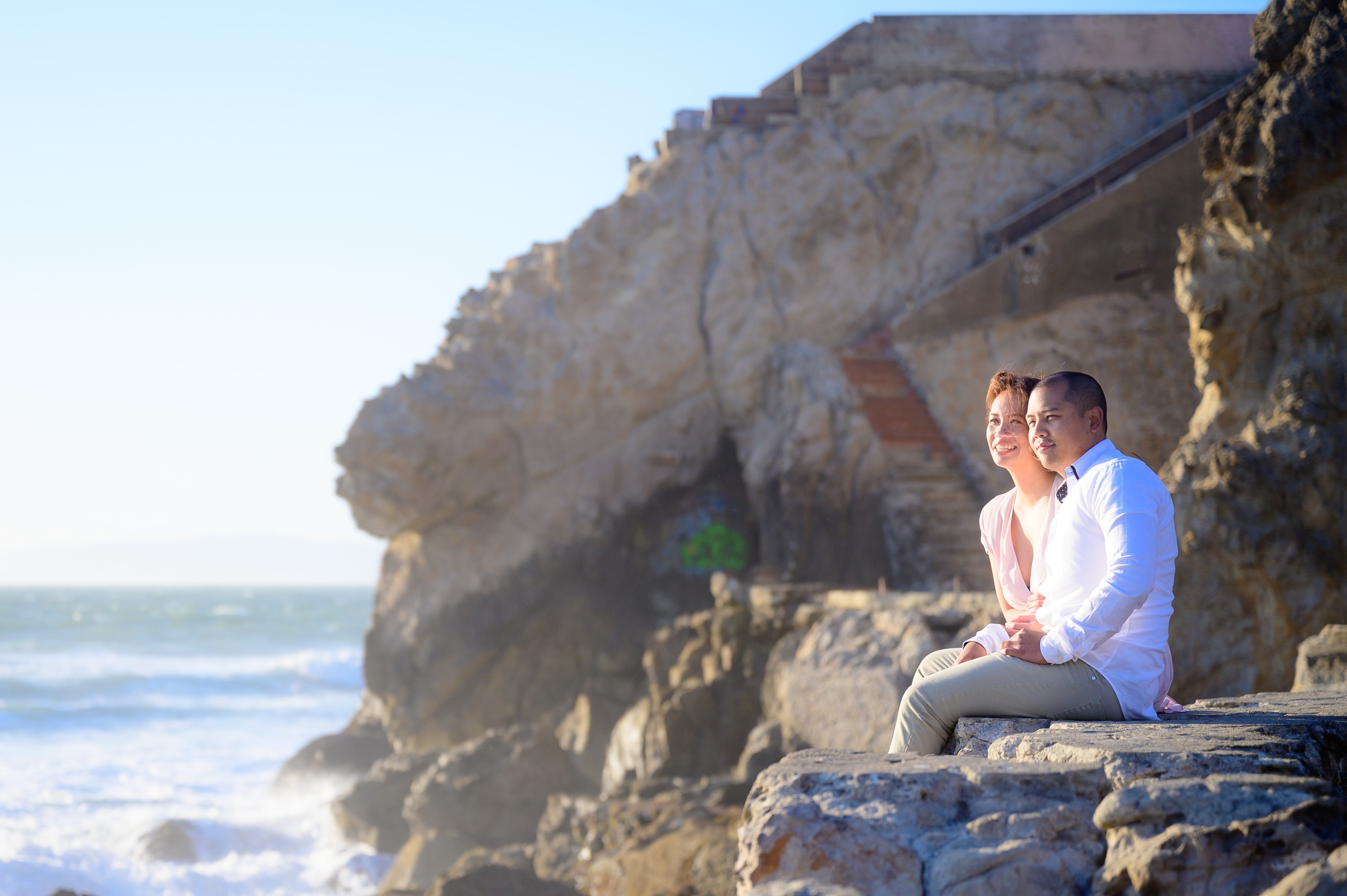 couple looking out to sea